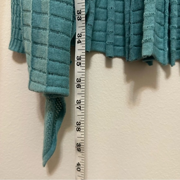 Nic + Zoe Longline Open Duster Cardigan Knit Size Medium aqua - Picture 12 of 12